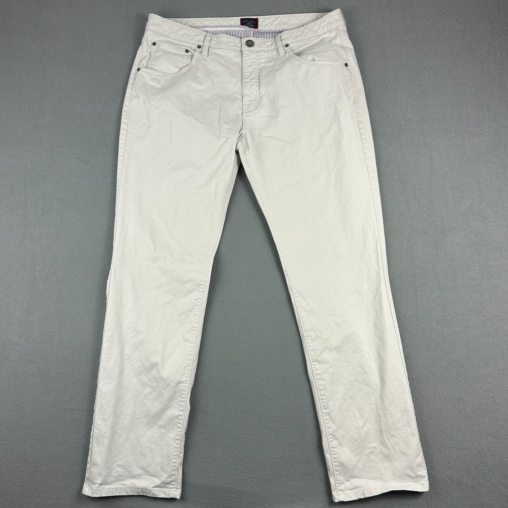 UNTUCKit Pants Mens 36x32 Straight Fit 5‎ Pocket Chino Cotton Stretch Light Gray